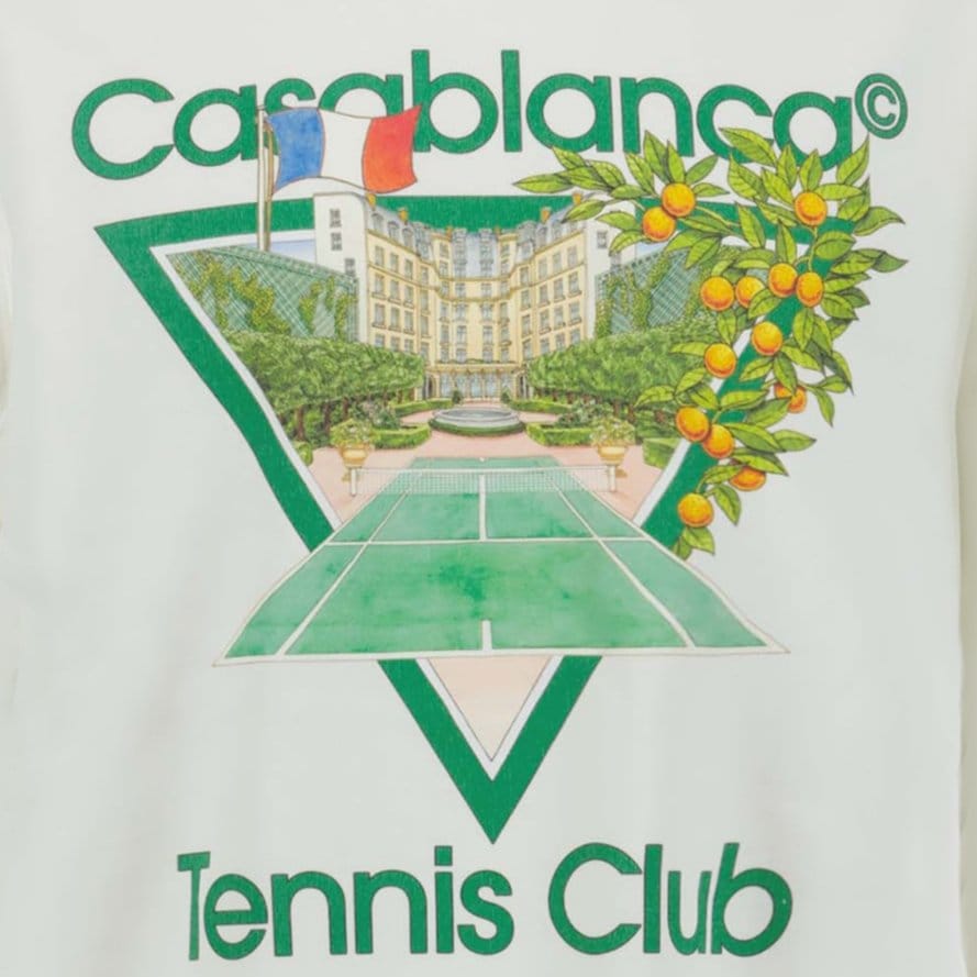 Casablanca 'Tennis Club' Sweatshirt Cream — S — Side View