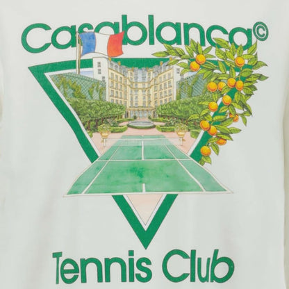 Casablanca 'Tennis Club' Sweatshirt Cream — S — Side View