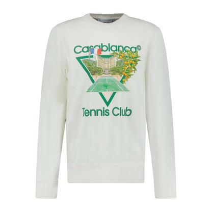 Casablanca 'Tennis Club' Sweatshirt Cream — S — Front View