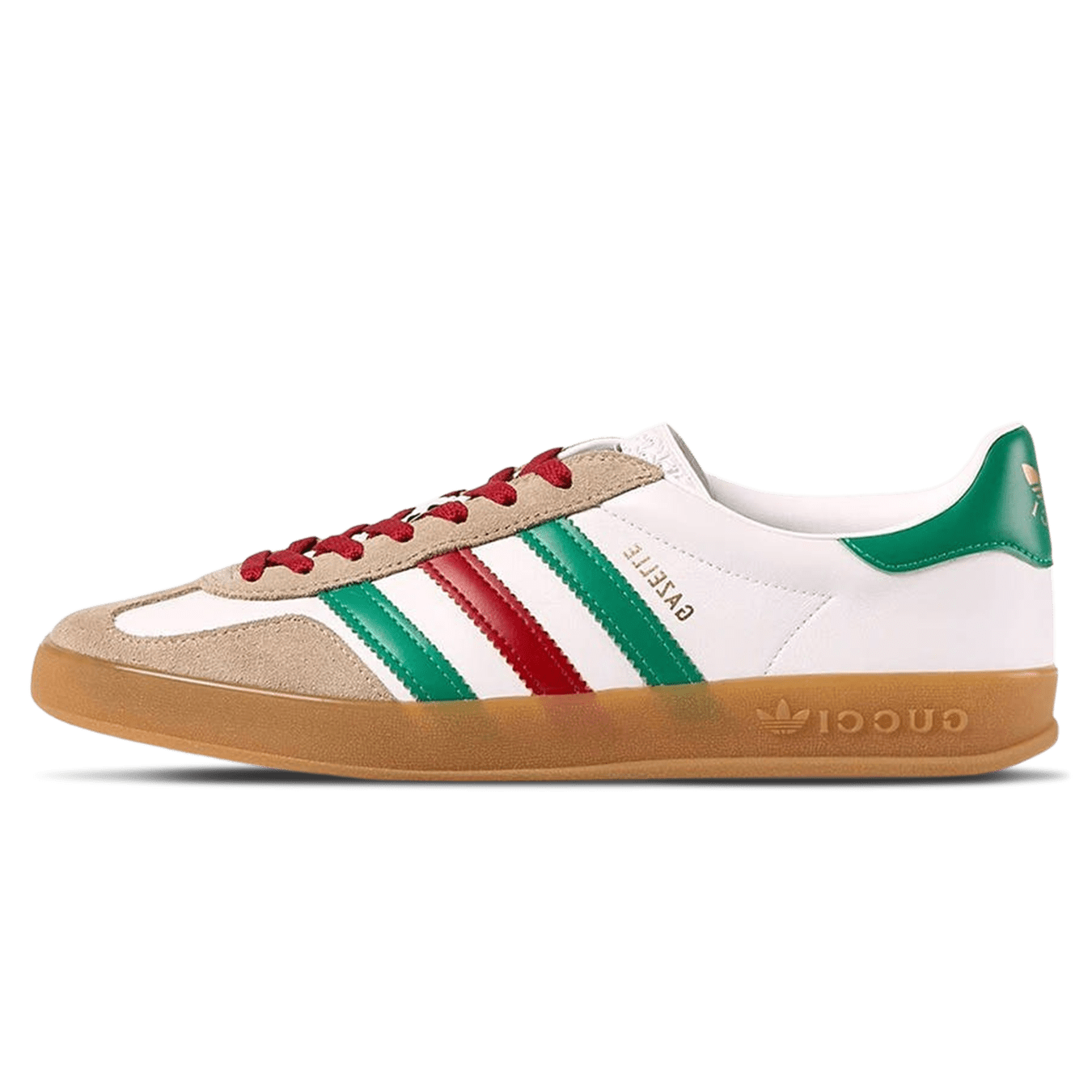 Gucci x Adidas Gazelle 'White Green Red' — UK 3.5 | EU 36 | US 4 — Front View