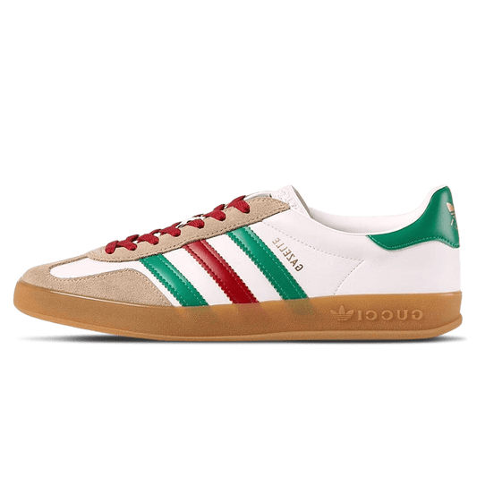 Gucci x Adidas Gazelle 'White Green Red' — UK 3.5 | EU 36 | US 4 — Front View