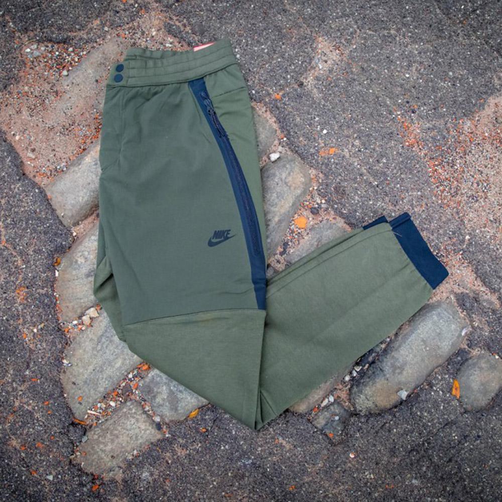 NIKE TECH FLEECE PANTS 2 (KHAKI) — XXS — Side View