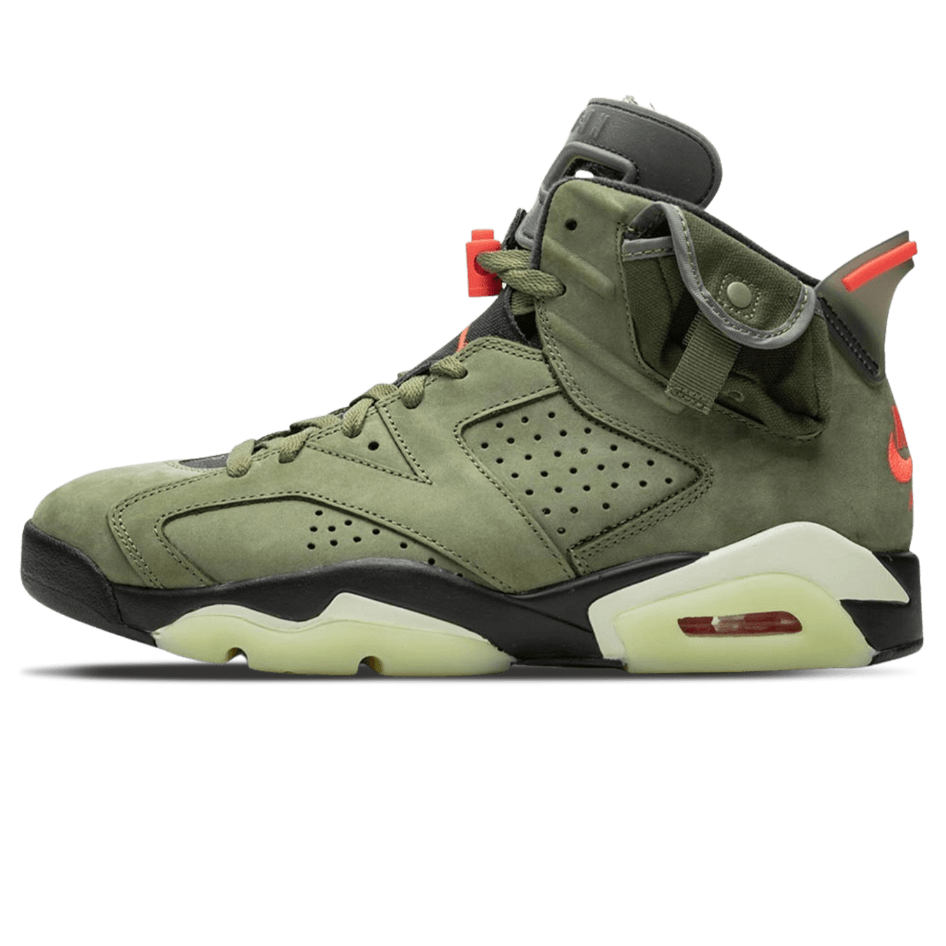 Travis Scott x Air Jordan 6 Retro 'Olive' — UK 3 | EU 35.5 | US 3.5 — Front View