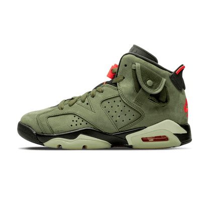 Travis Scott x Air Jordan 6 Retro GS 'Olive' — 2 UK | 34 EU — Front View