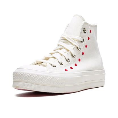 Converse Chuck Taylor All Star Lift Platform High Wmns 'Embroidered Hearts - White' — UK 3 | EU 35 | US 3 — Side View
