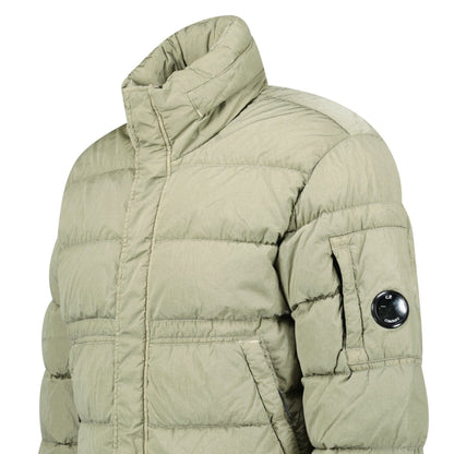 CP Company Chrome-R Down Jacket in Gunmetal Grey — XS — Detail View