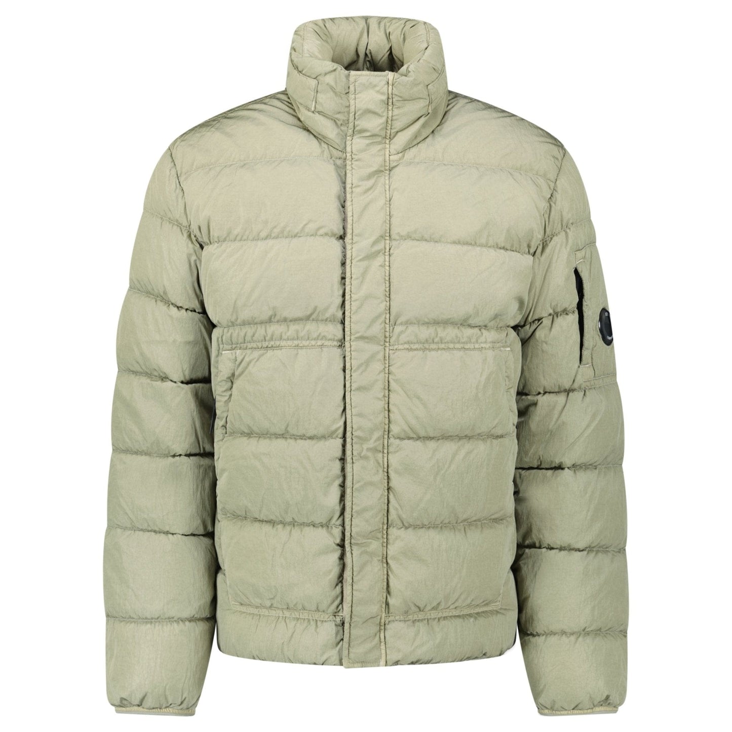 CP Company Chrome-R Down Jacket in Gunmetal Grey — XS — Front View