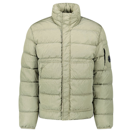 CP Company Chrome-R Down Jacket in Gunmetal Grey — XS — Front View