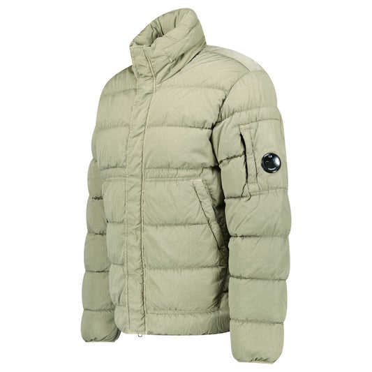 CP Company Chrome-R Down Jacket in Gunmetal Grey — XS — Side View