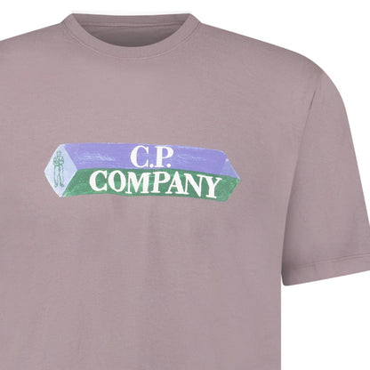 CP Company Cotton-Jersey T-Shirt in Purple Dove — S — Back View