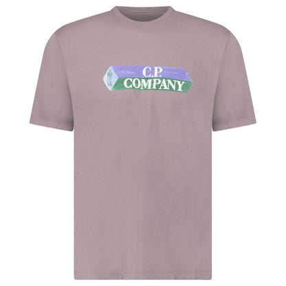 CP Company Cotton-Jersey T-Shirt in Purple Dove — S — Front View