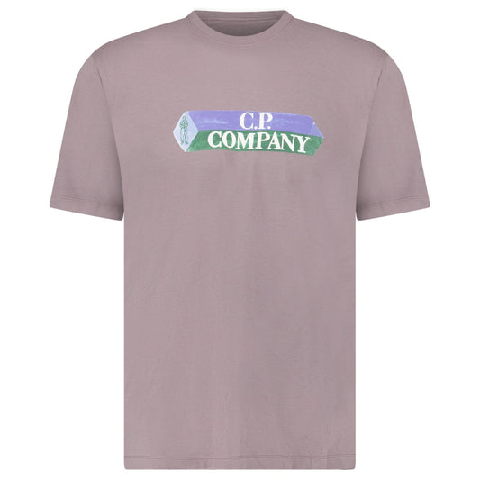 CP Company Cotton-Jersey T-Shirt in Purple Dove — S — Front View