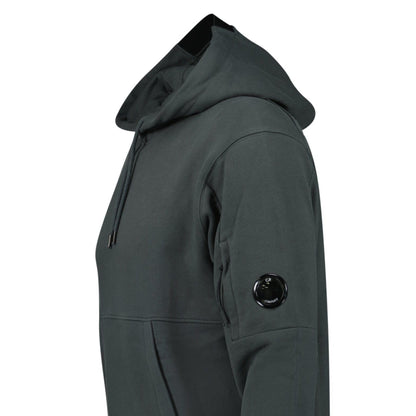 CP Company Lens Diagonal Raised Hooded Fleece Dark Shadow Grey — S — Detail View