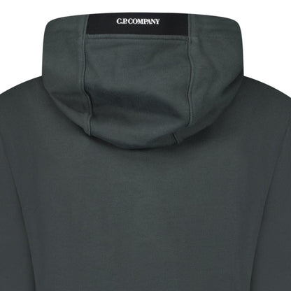CP Company Lens Diagonal Raised Hooded Fleece Dark Shadow Grey — S — Lifestyle View