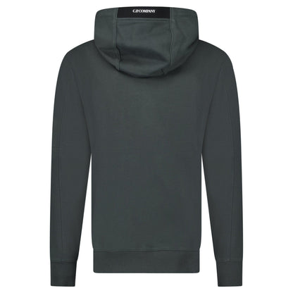 CP Company Lens Diagonal Raised Hooded Fleece Dark Shadow Grey — S — Back View