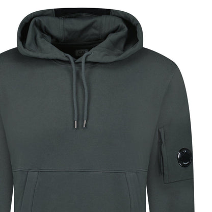 CP Company Lens Diagonal Raised Hooded Fleece Dark Shadow Grey — S — Top View