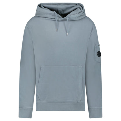 CP Company Lens Diagonal Raised Hooded Fleece Stormy Weather — S — Front View