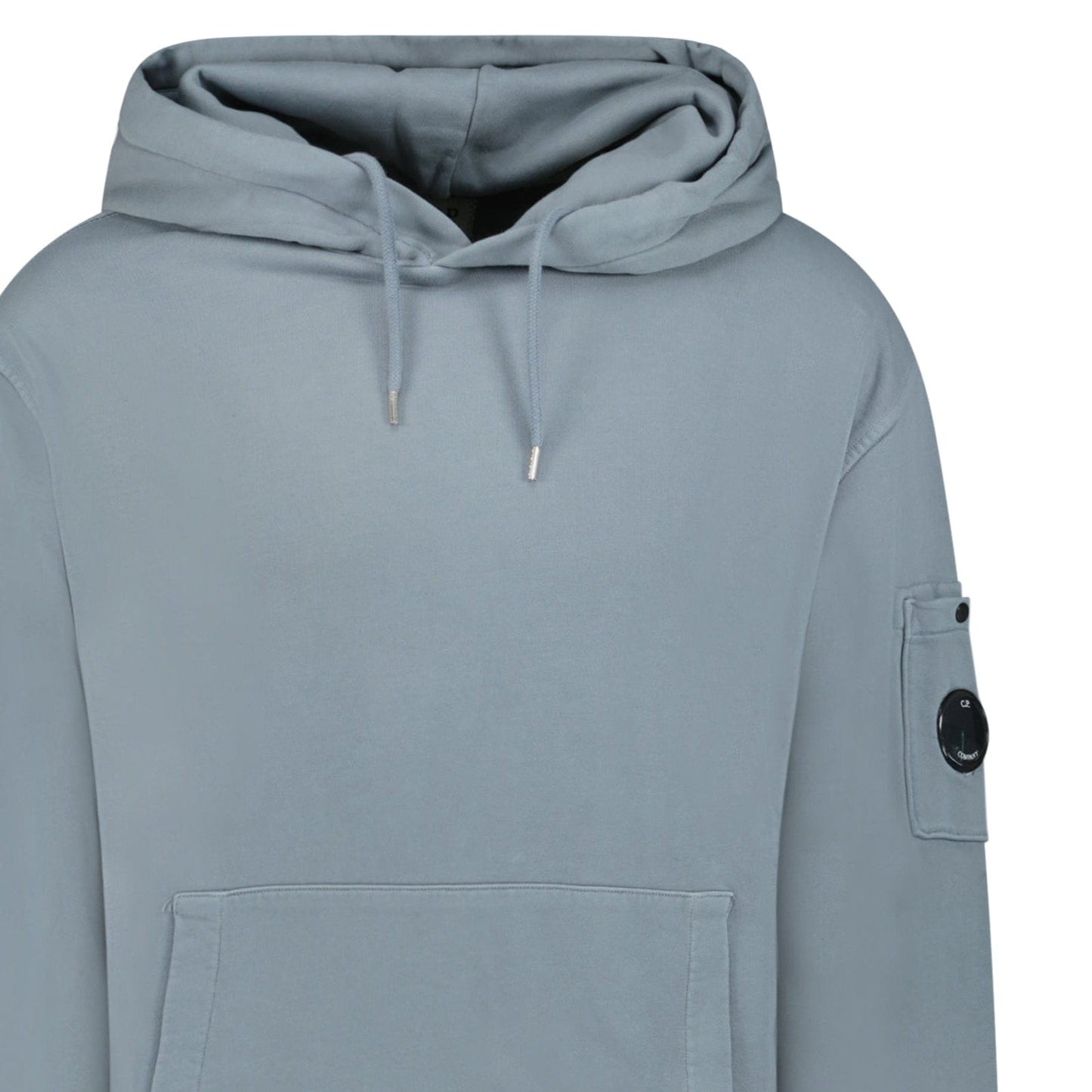 CP Company Lens Diagonal Raised Hooded Fleece Stormy Weather — S — Back View