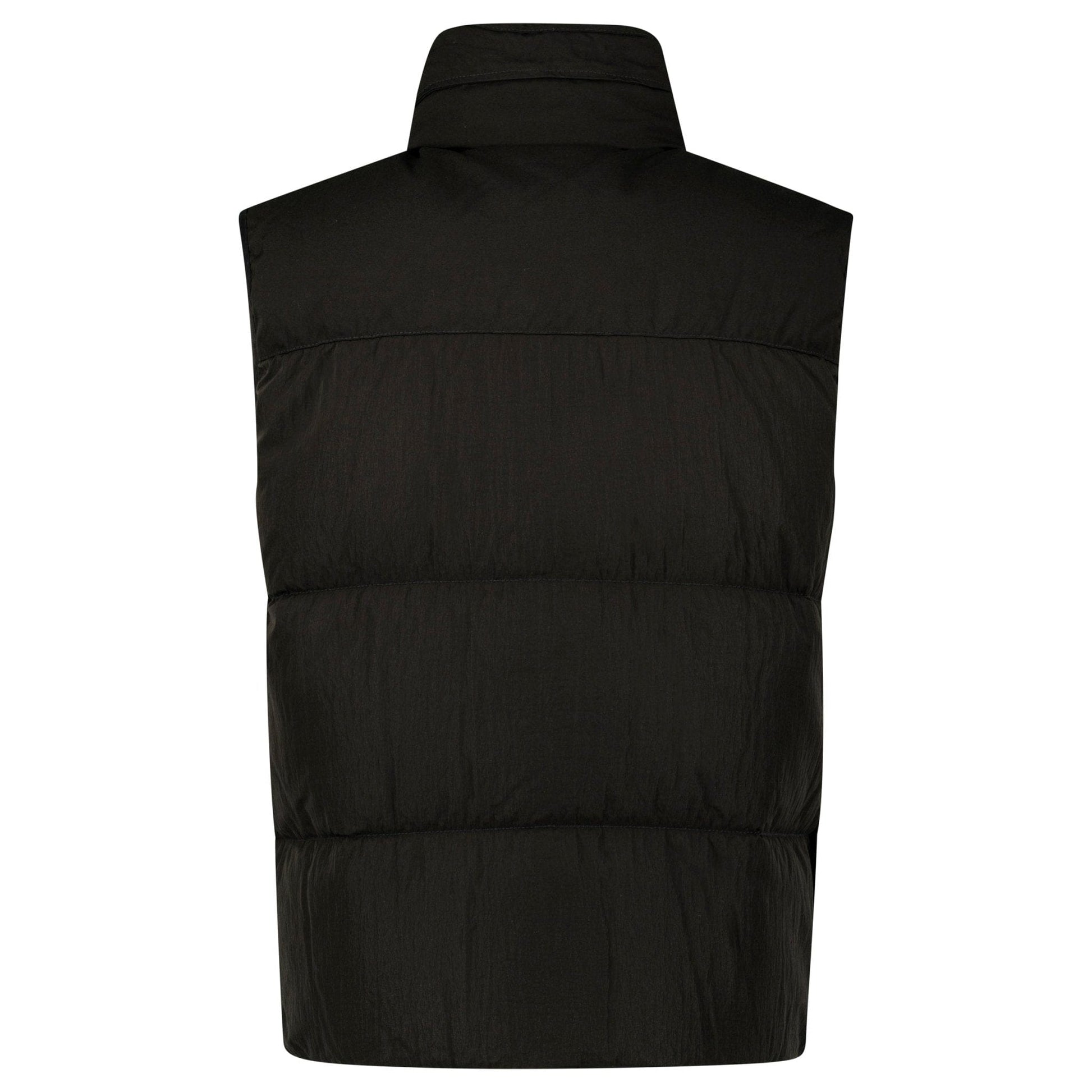 CP Company Lens Garment Dyed ECO-Chrome R Gilet in Black — XS — Side View