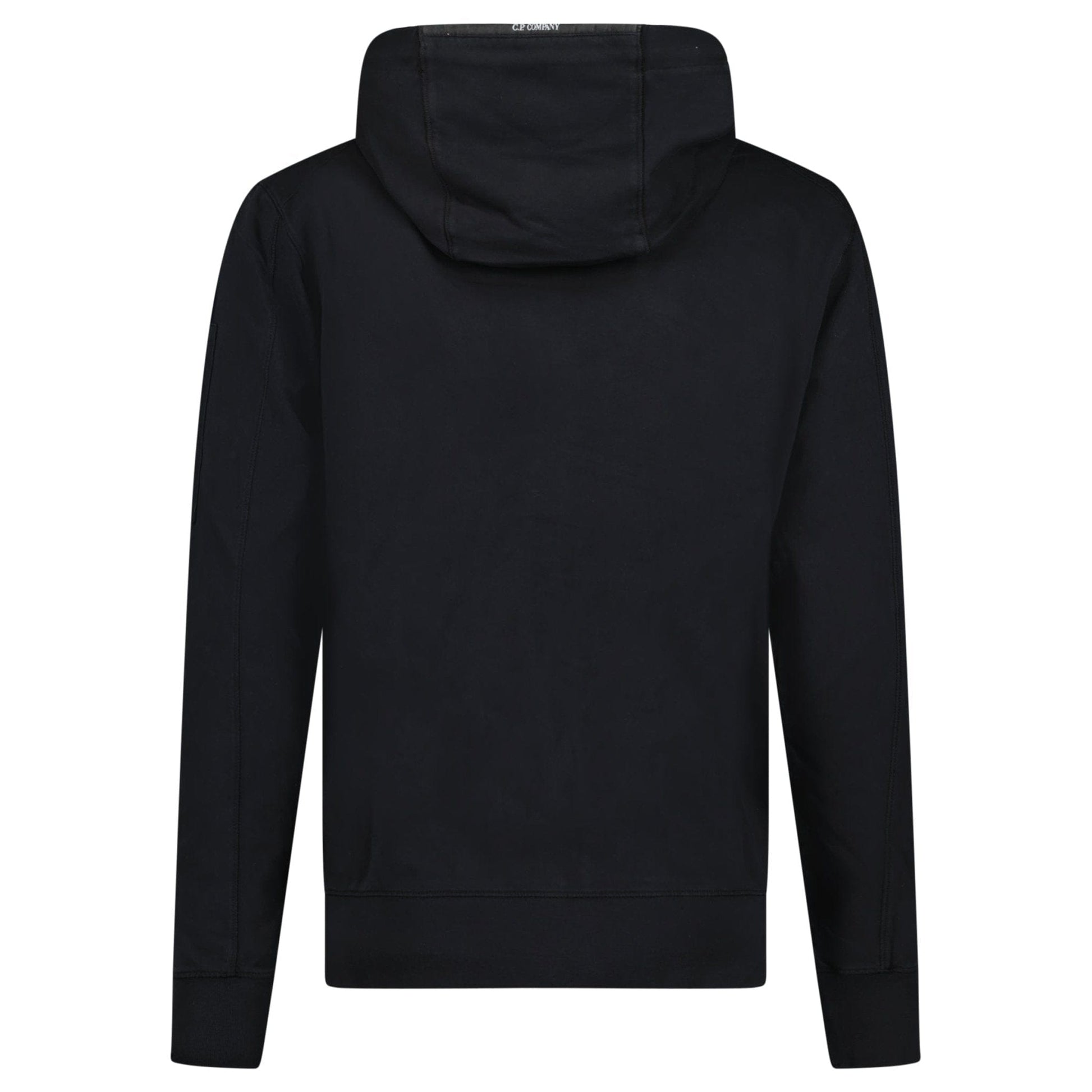 CP Company CP Company Light Fleece Lens Zip Hoodie Black — L — Back View