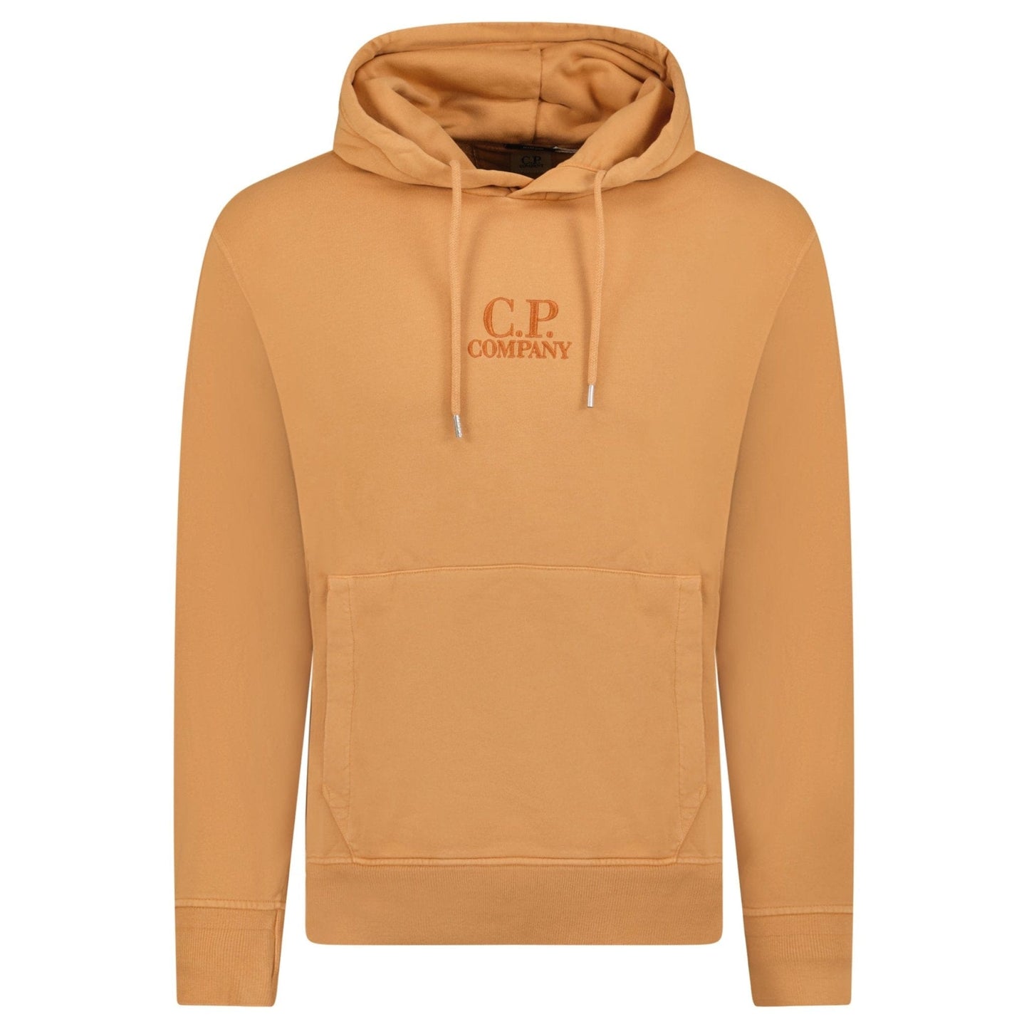 CP Company Writing Logo Hooded Sweatshirt Apricot — S — Front View