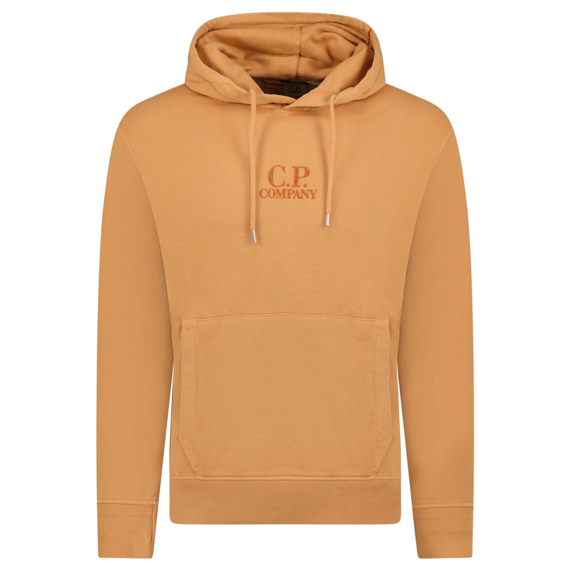 CP Company Writing Logo Hooded Sweatshirt Apricot — S — Front View