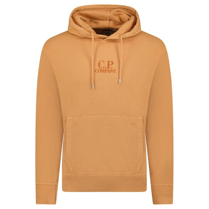 CP Company Writing Logo Hooded Sweatshirt Apricot — S — Front View