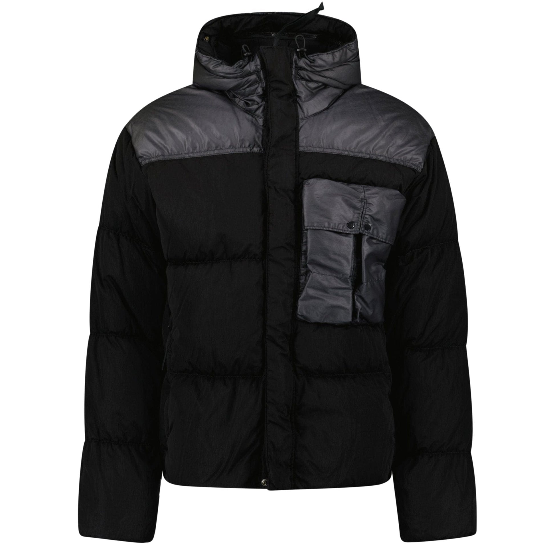 CP Company Eco Chrome R Mixed Goggle Down Jacket Black — M — Top View