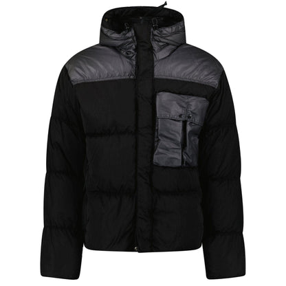 CP Company Eco Chrome R Mixed Goggle Down Jacket Black — M — Top View