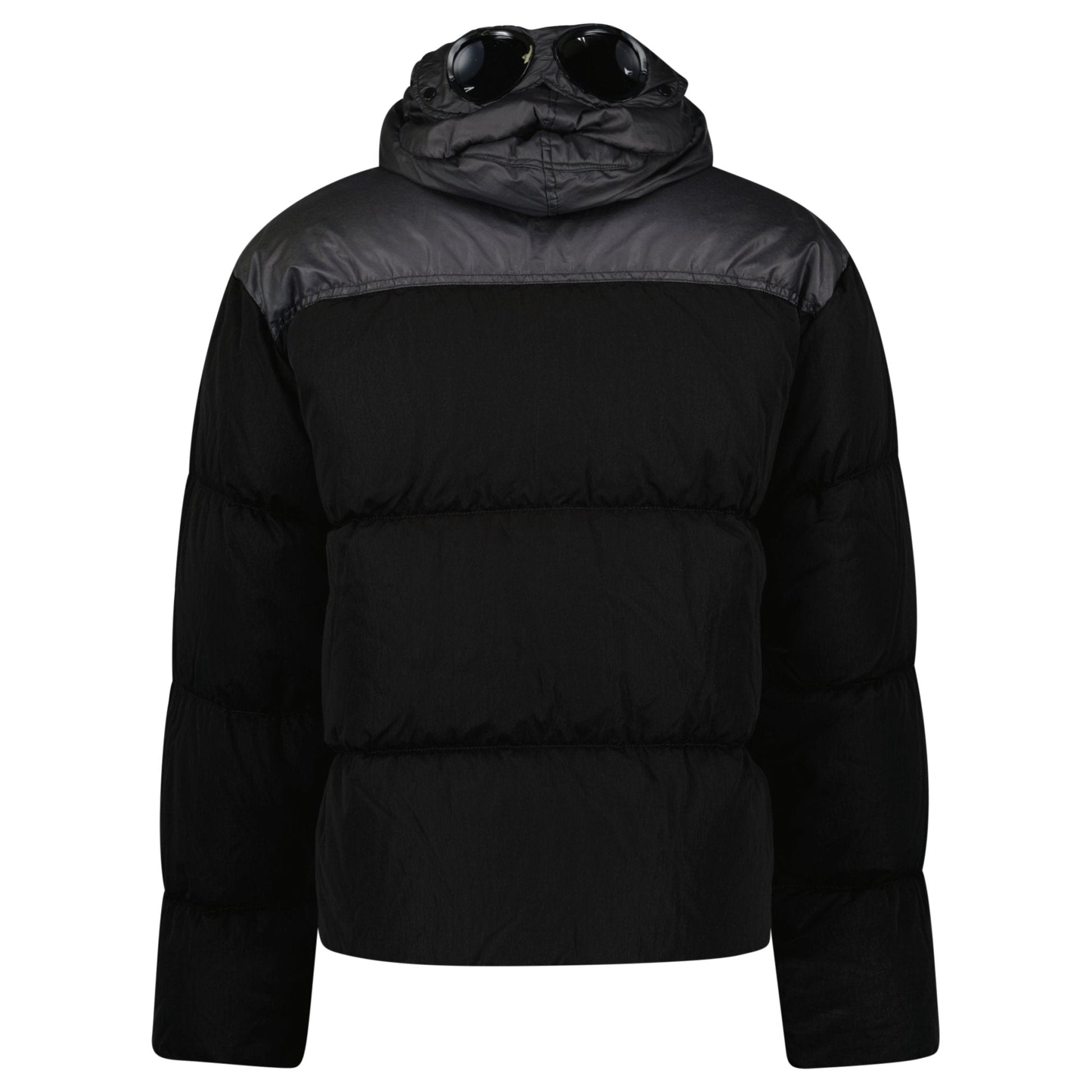 CP Company Eco Chrome R Mixed Goggle Down Jacket Black — M — Back View