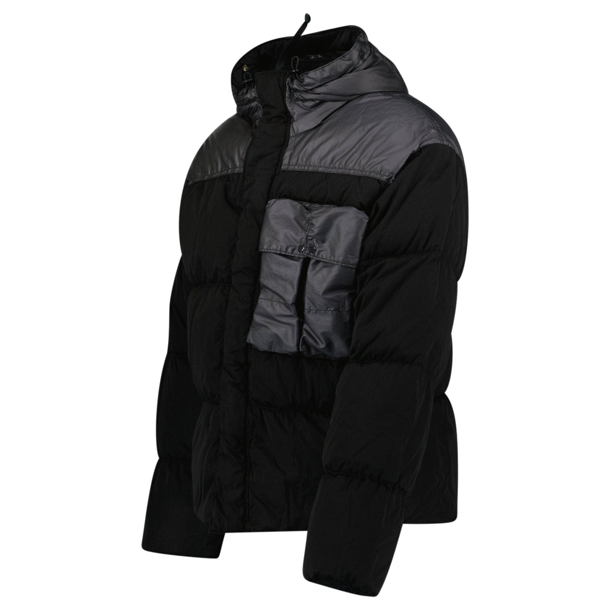 CP Company Eco Chrome R Mixed Goggle Down Jacket Black — M — Side View