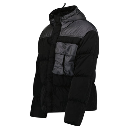 CP Company Eco Chrome R Mixed Goggle Down Jacket Black — M — Side View