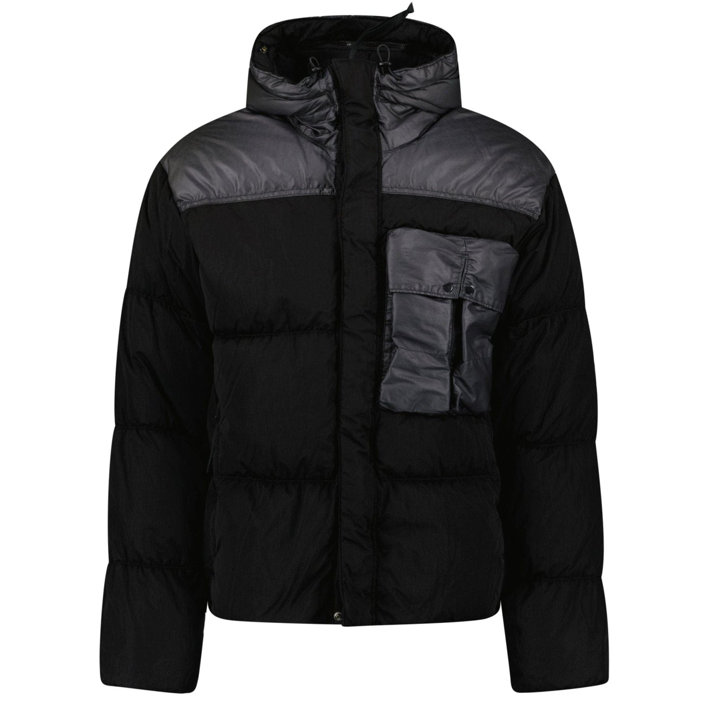 CP Company Eco Chrome R Mixed Goggle Down Jacket Black — M — Front View
