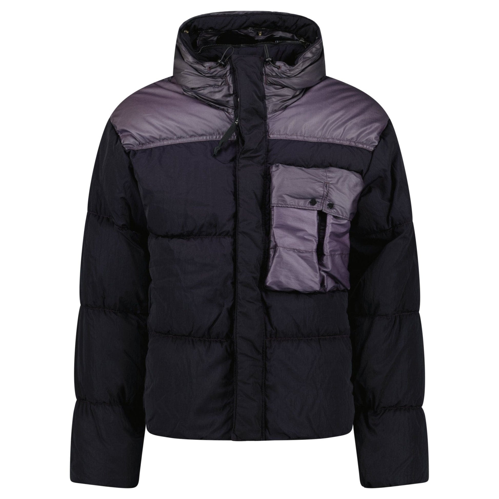 CP Company Eco Chrome R Mixed Goggle Down Jacket Nightshade — M — Front View