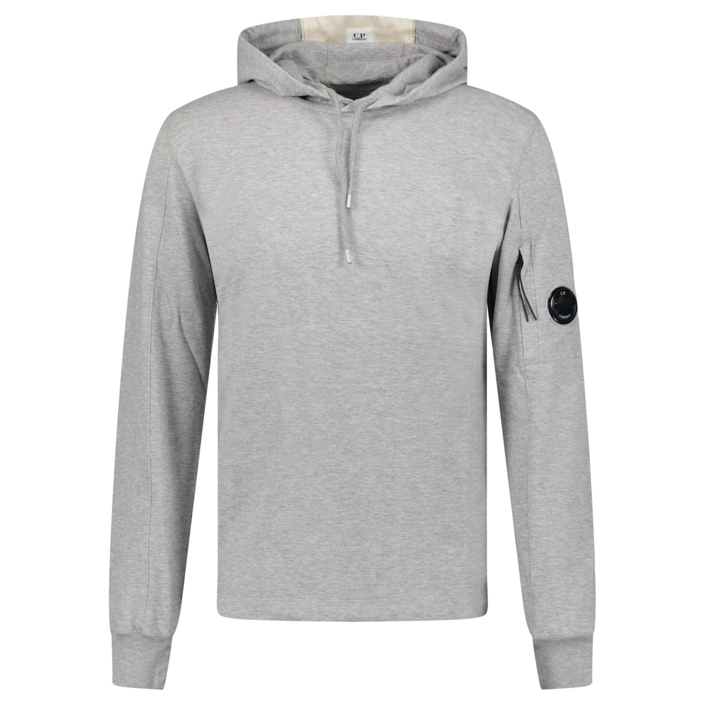 CP Company Hooded Lens Light Fleece Sweatshirt Grey — M — Front View