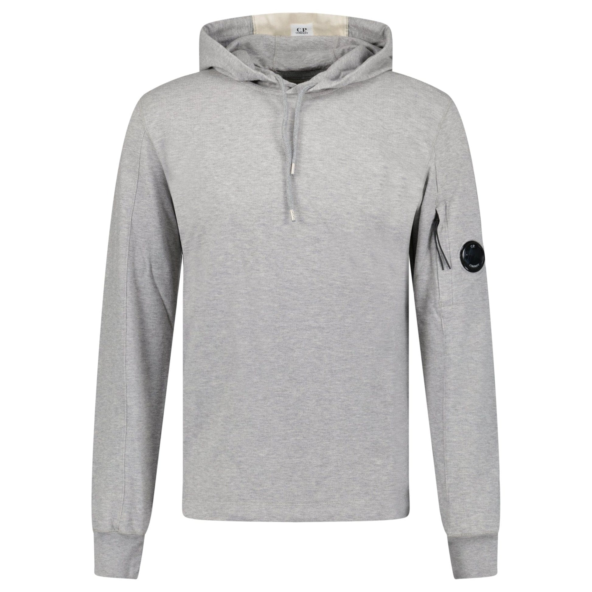 CP Company Hooded Lens Light Fleece Sweatshirt Grey — M — Front View