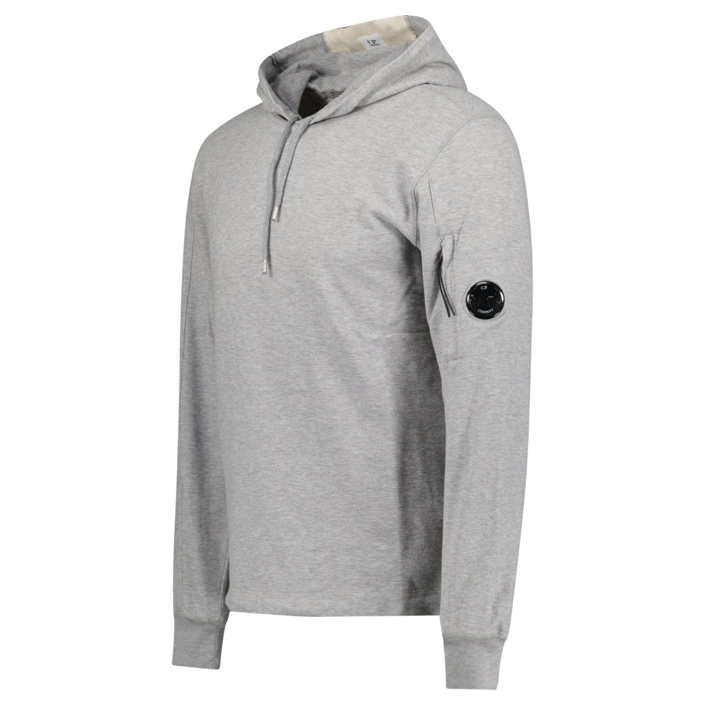 CP Company Hooded Lens Light Fleece Sweatshirt Grey — M — Side View