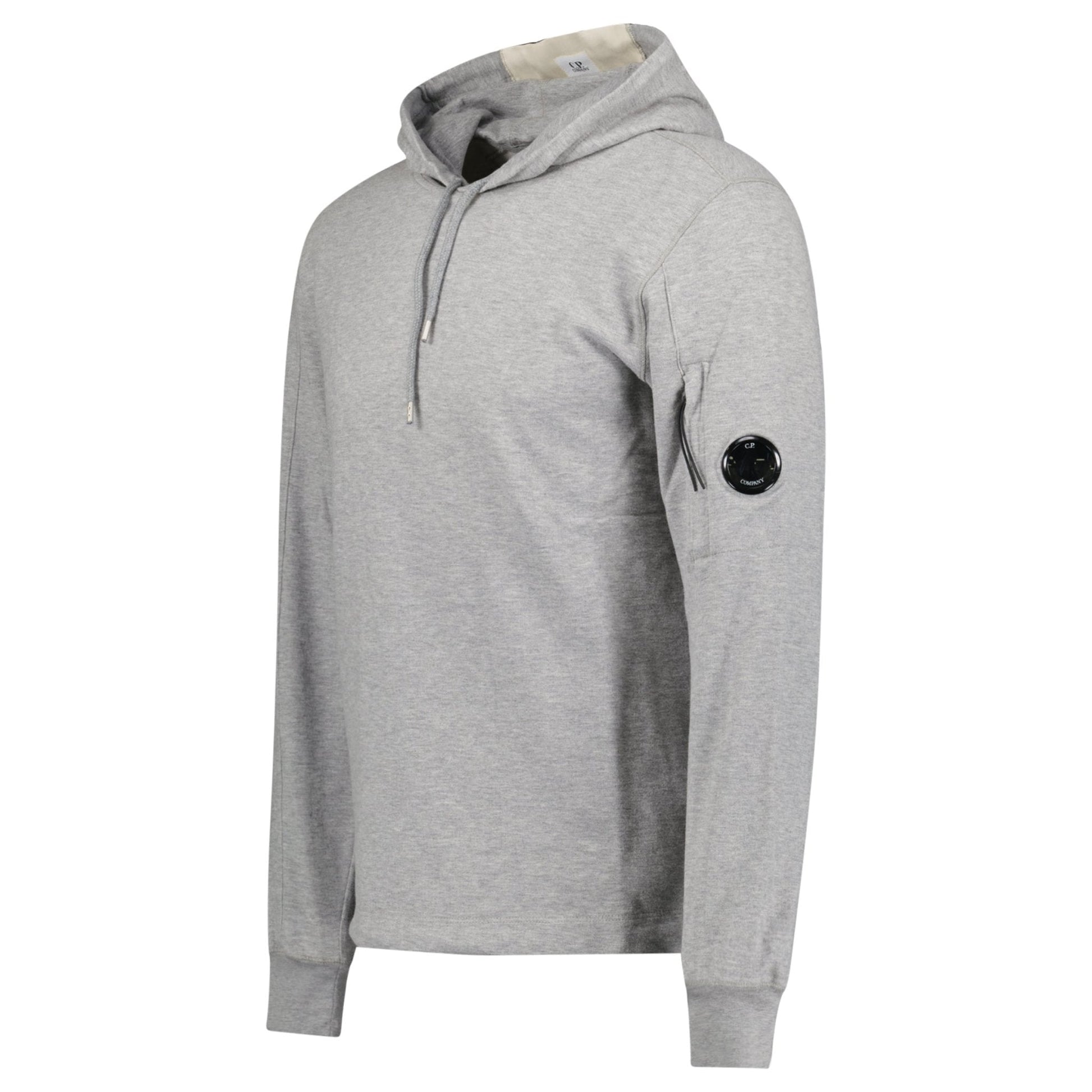 CP Company Hooded Lens Light Fleece Sweatshirt Grey — M — Side View