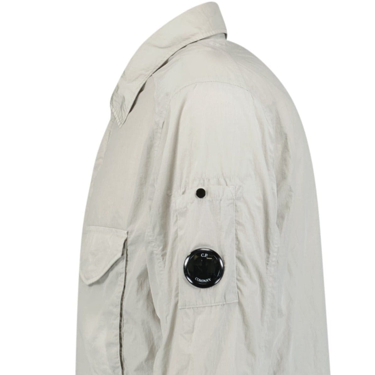 CP Company Lens Chrome Zip-Up Jacket Light Grey — M — Side View