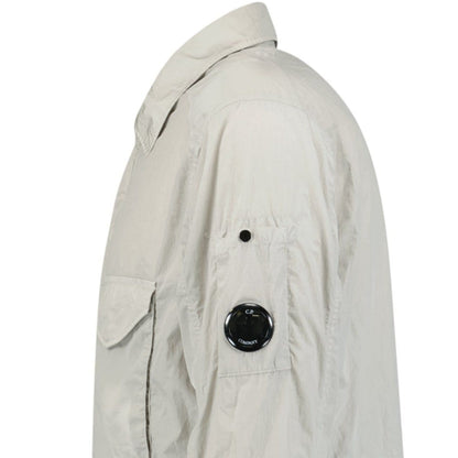 CP Company Lens Chrome Zip-Up Jacket Light Grey — M — Side View