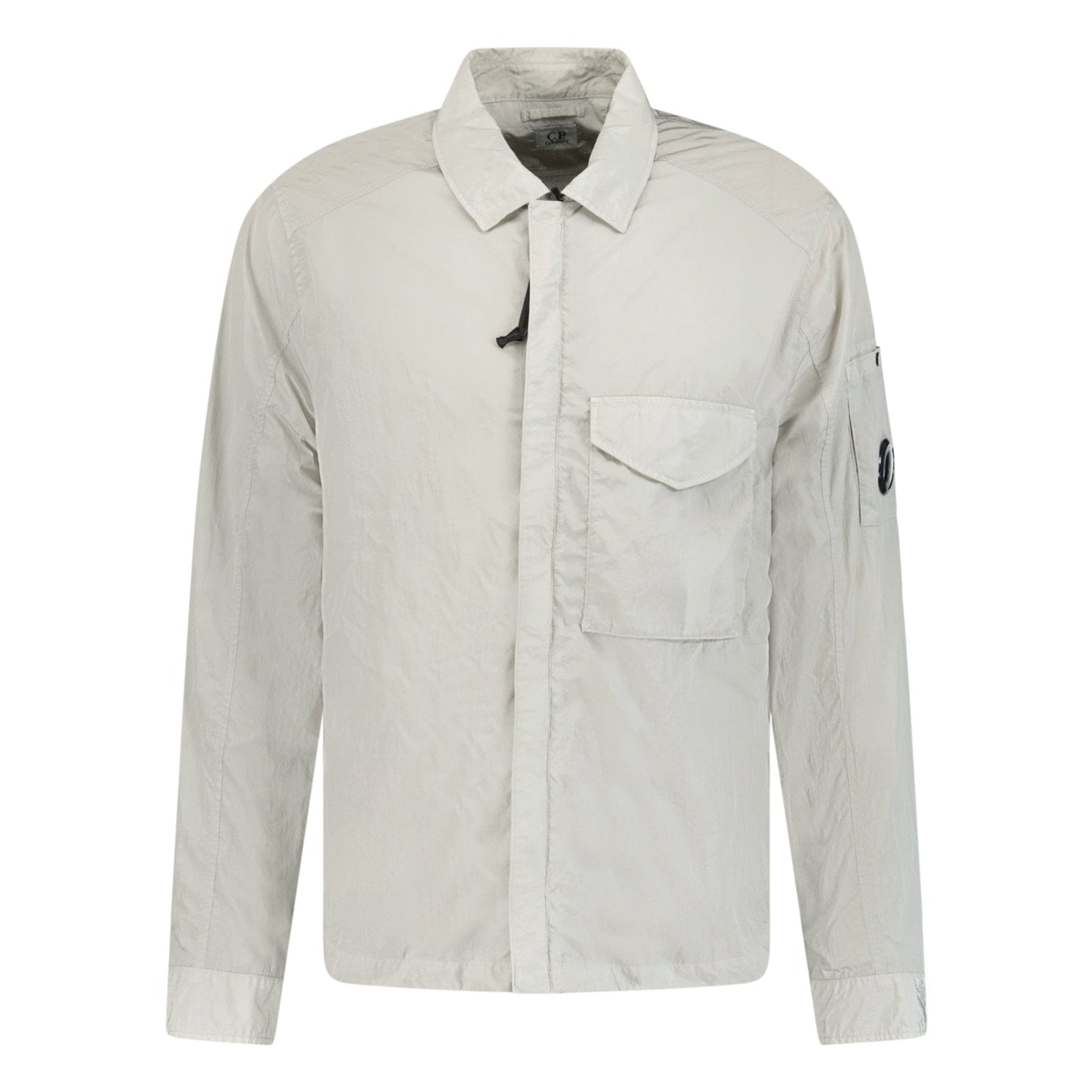 CP Company Lens Chrome Zip-Up Jacket Light Grey — M — Front View