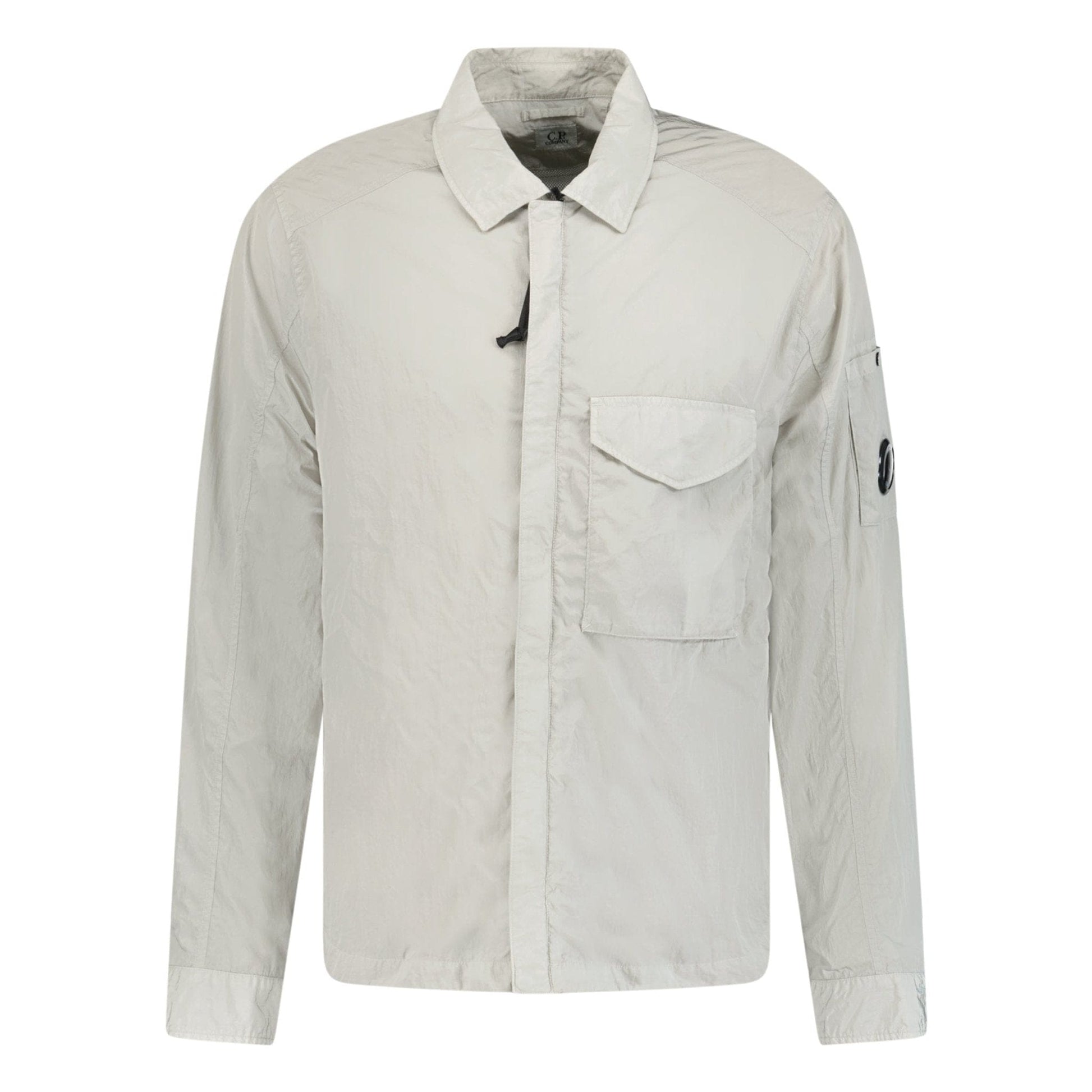 CP Company Lens Chrome Zip-Up Jacket Light Grey — M — Front View