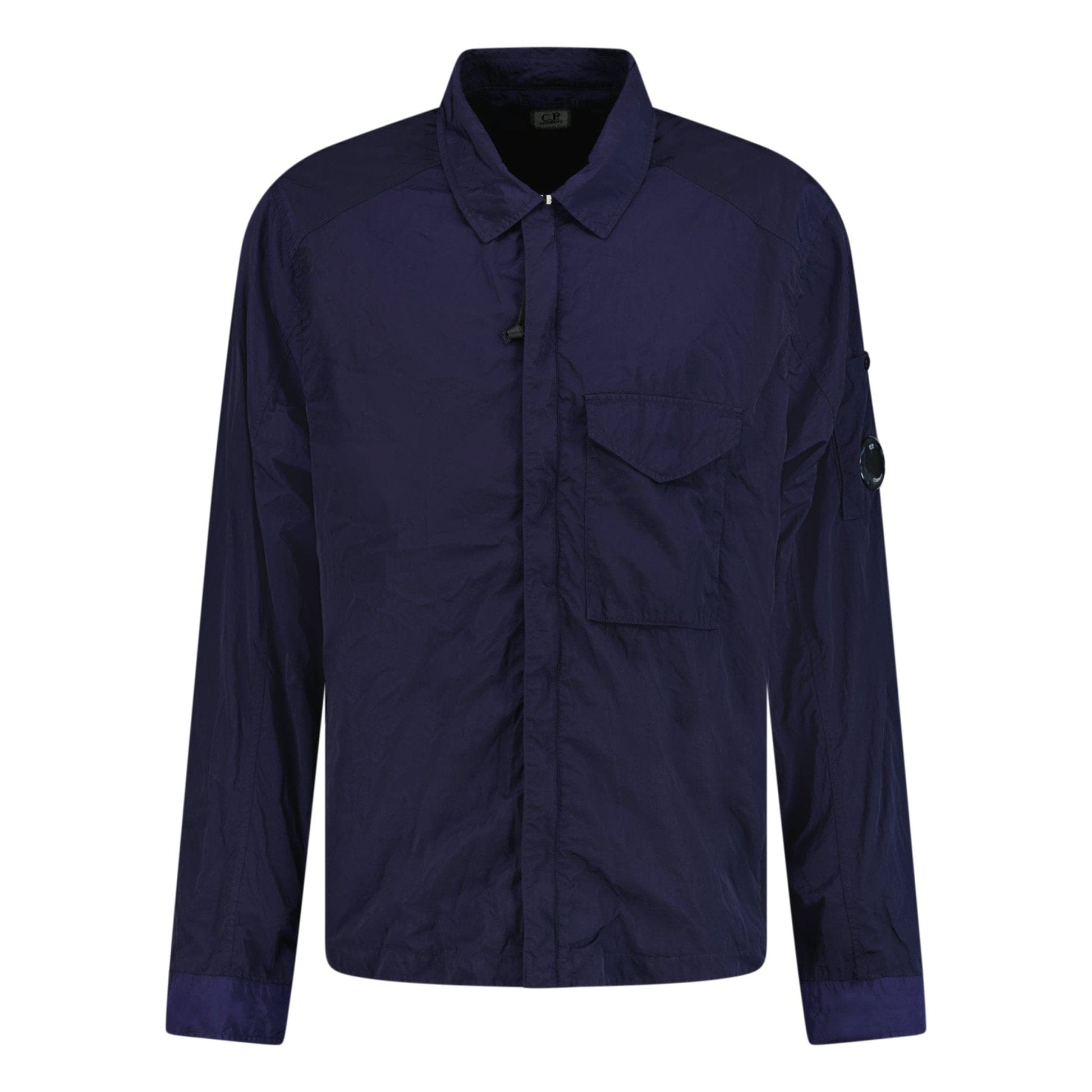 CP Company Lens Chrome Zip-Up Jacket Midnight Blue — M — Front View