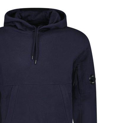 CP Company Lens Diagonal Raised Hooded Fleece Navy — S — Top View