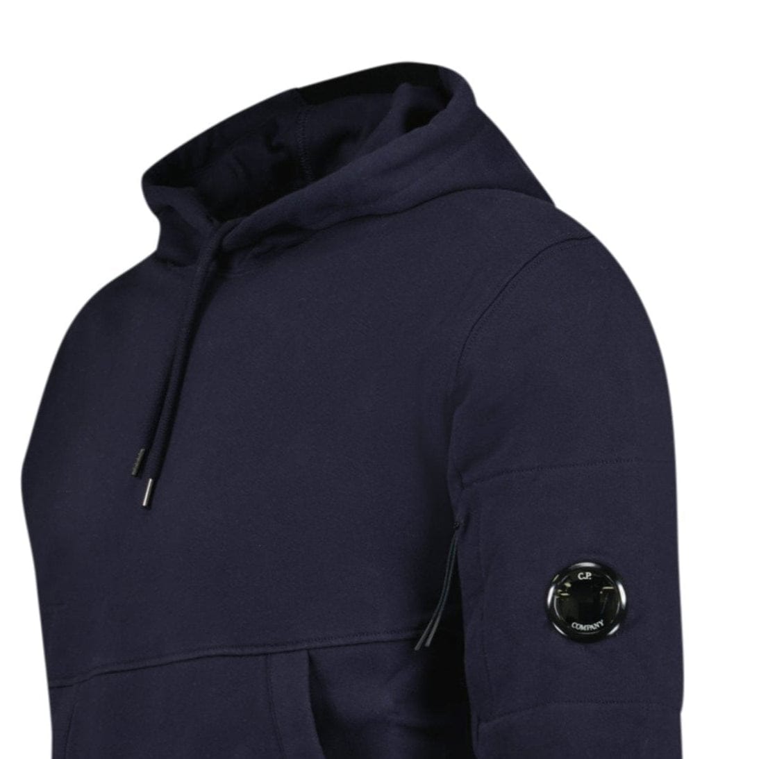 CP Company Lens Diagonal Raised Hooded Fleece Navy — S — Back View