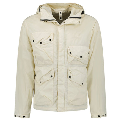 CP Company Pistachio Shell Flatt Nylon Goggle Jacket — S — Front View