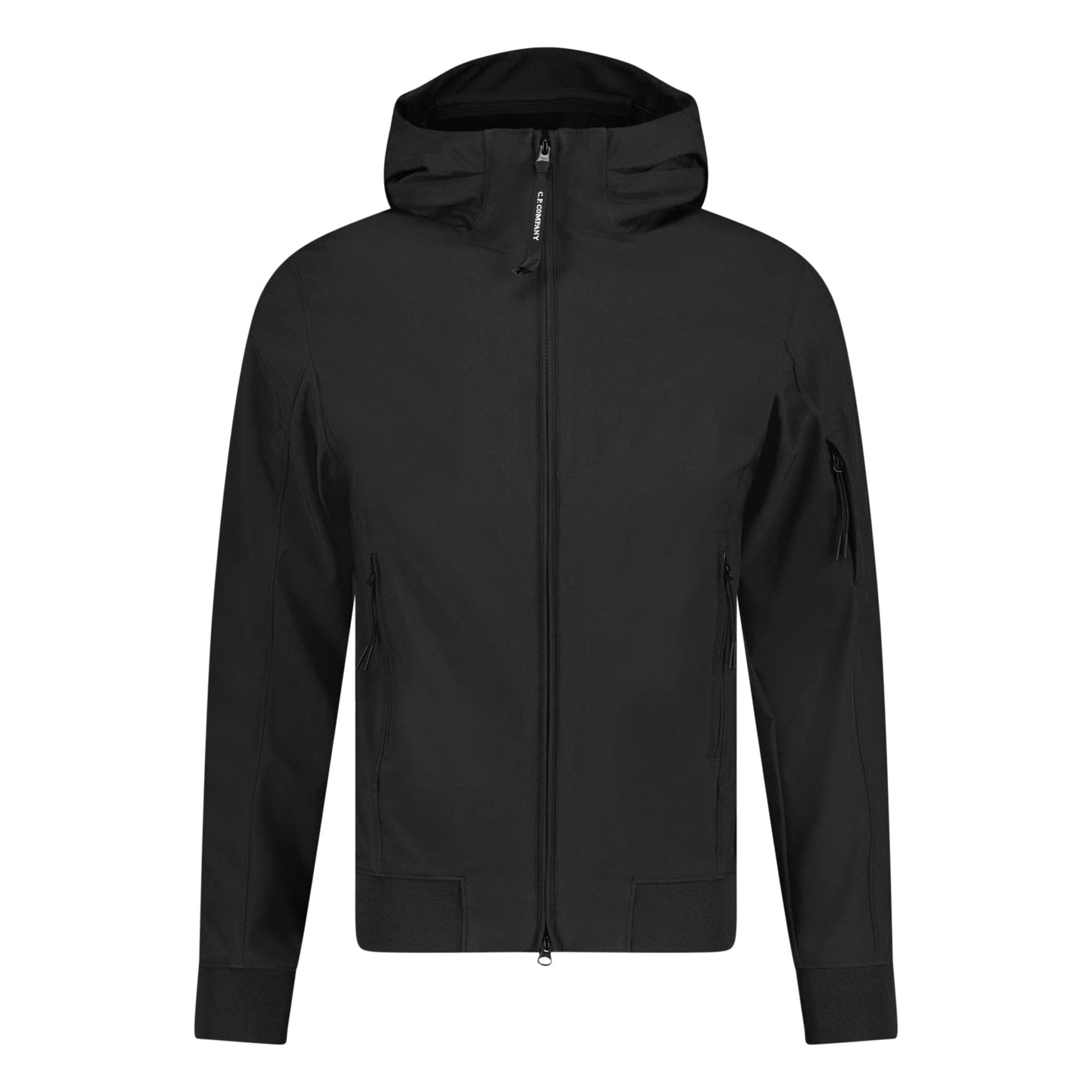 CP Company Softshell Arm Lens Jacket Black — XS — Front View