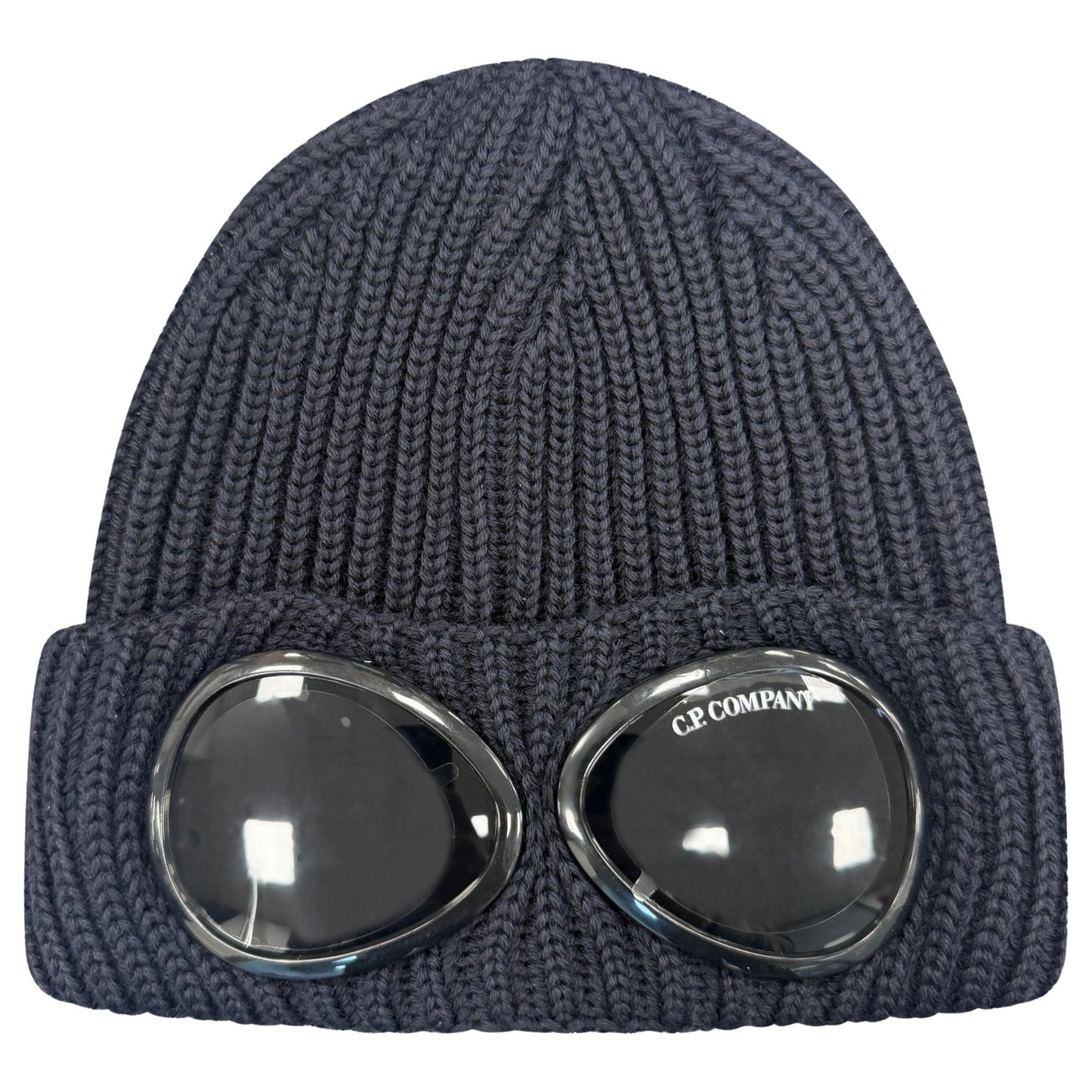 CP Company Wool Goggle Beanie Navy — Front View