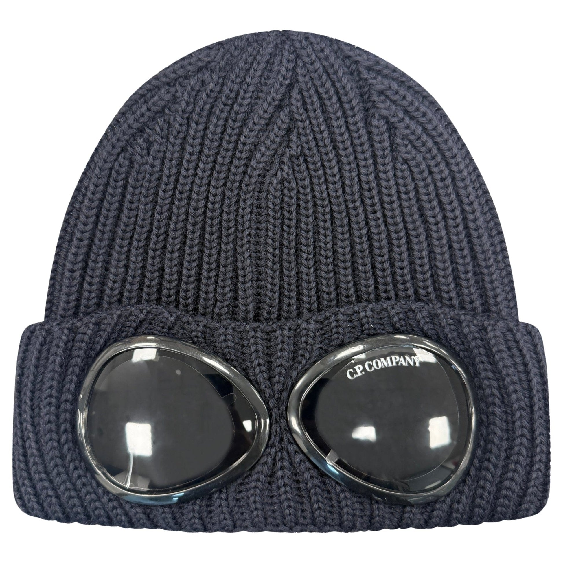 CP Company Wool Goggle Beanie Navy — Front View