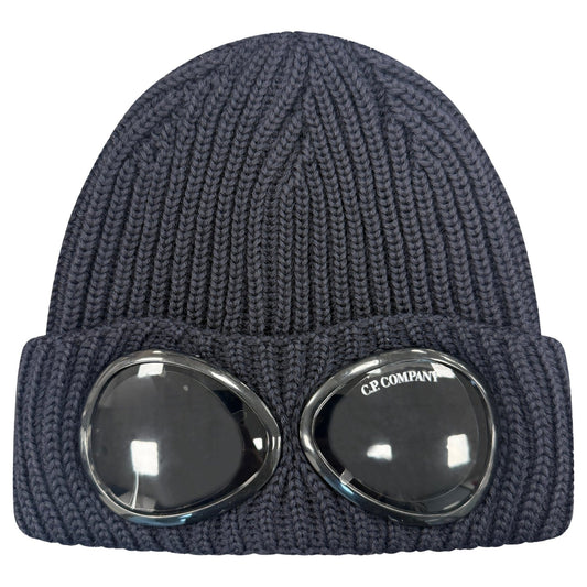 CP Company Wool Goggle Beanie Navy — Front View